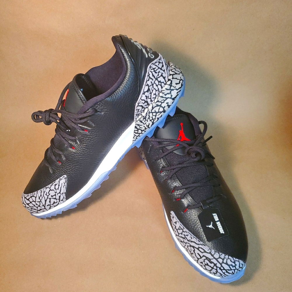 Nike Air Jordan ADG Golf Cleats Black Cement Red
